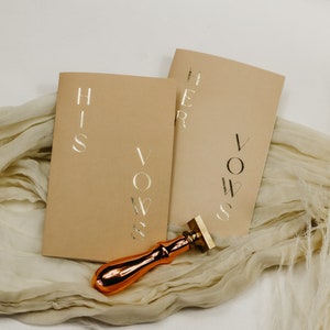 His Her Vow Books for Bride and Groom, Write your Own Wedding Vows, Personalized Wedding Gift for Engaged Couple, Set of 2