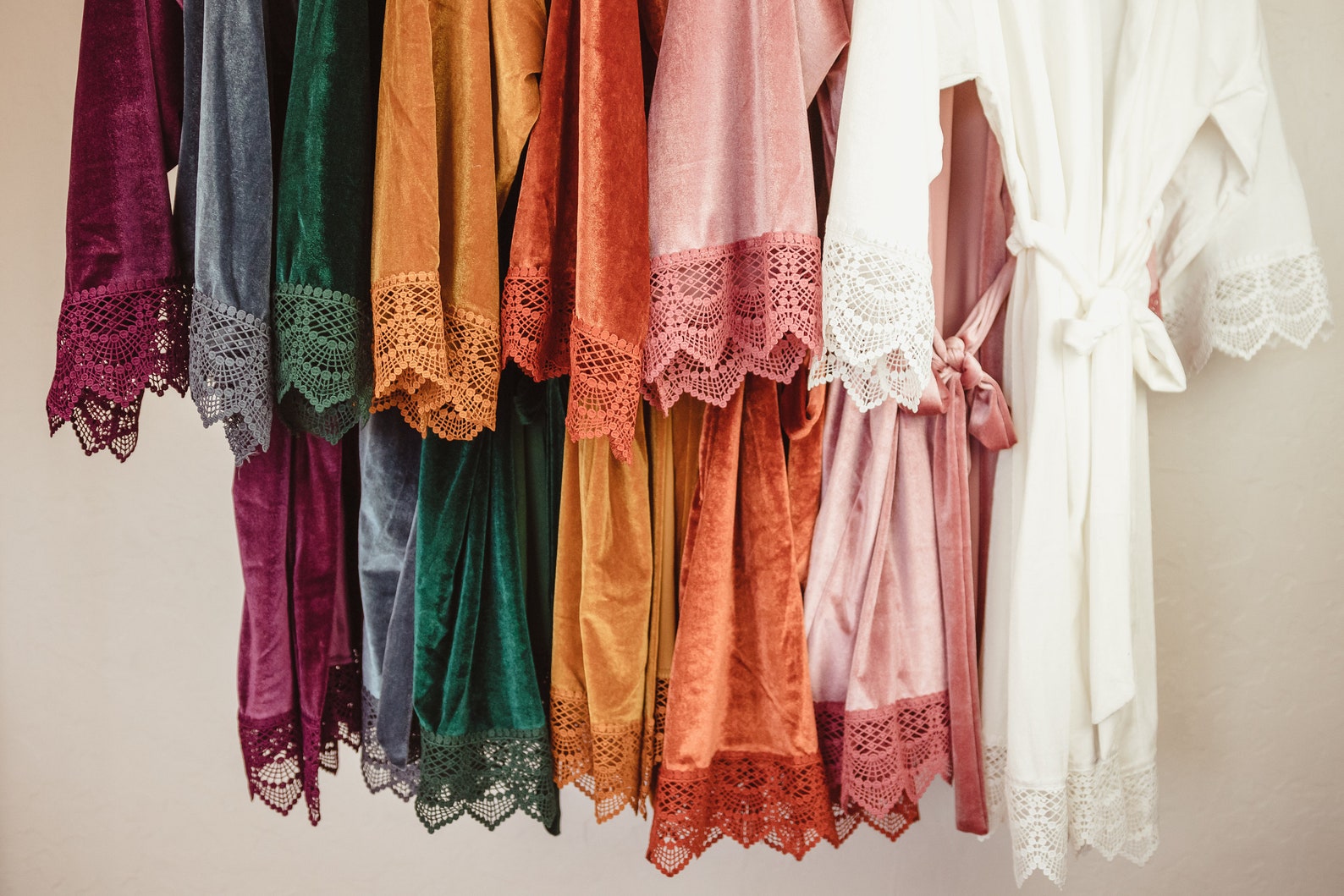 Dusty Blue Velvet Robe With Lace Detail for Bride and Bridal Etsy