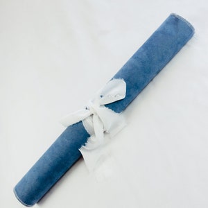 Rollable Styling Mat, Flat Lay Backdrop for Wedding and Product Photography, Double Sided Fabric Styling Surface, Blue Suede