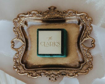 Personalized Velvet Ring Box, Engagement Gift, Wedding Ring Bearer