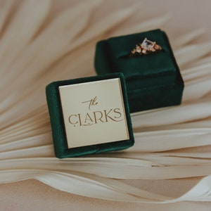 Boîte à bagues personnalisée en velours : cadeau de fiançailles de mariage