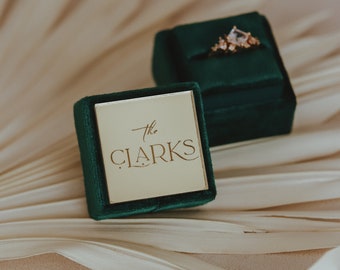 Personalisierte Samt-Ring-Box: Hochzeit Verlobung Geschenk