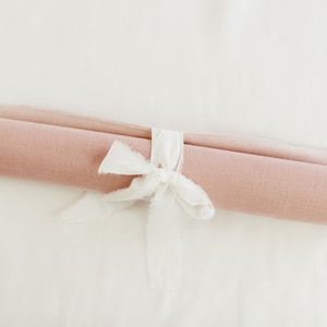 Rollable Styling Mat, Flat Lay Backdrop for Wedding and Product Photography, Double Sided Fabric Styling Surface, Pink Linen