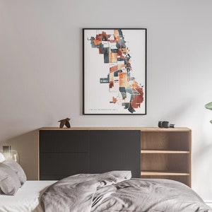 Digital Print | Chicago Art Print/ Chicago Metropolitan Area/ Canvas Print/ Poster Print/ Map Poster/ Wall Art/ Chicago, Illinois