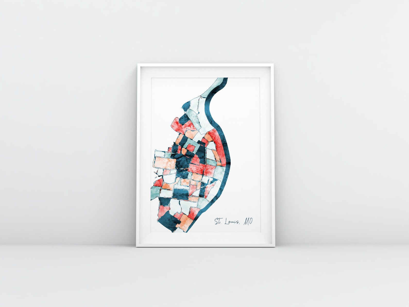 St. Louis Missouri Abstract Map Poster St. Louis Poster | Etsy