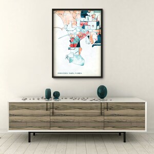 Innenstadt Tampa abstrakte Kunst Poster, Tampa Florida Karte Kunst, abstrakte Karte Posterdruck, Leinwand Kunstdruck, Tampa Poster Kunst, benutzerdefinierte Karte Kunst