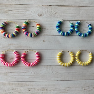 Heishi Bead Custom Hoop Earrings