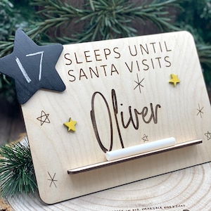 Santa Countdown SVG | Christmas SVG | Christmas Glowforge Files | Christmas Laser File | Sleeps Until Santa File | Christmas Countdown SVG