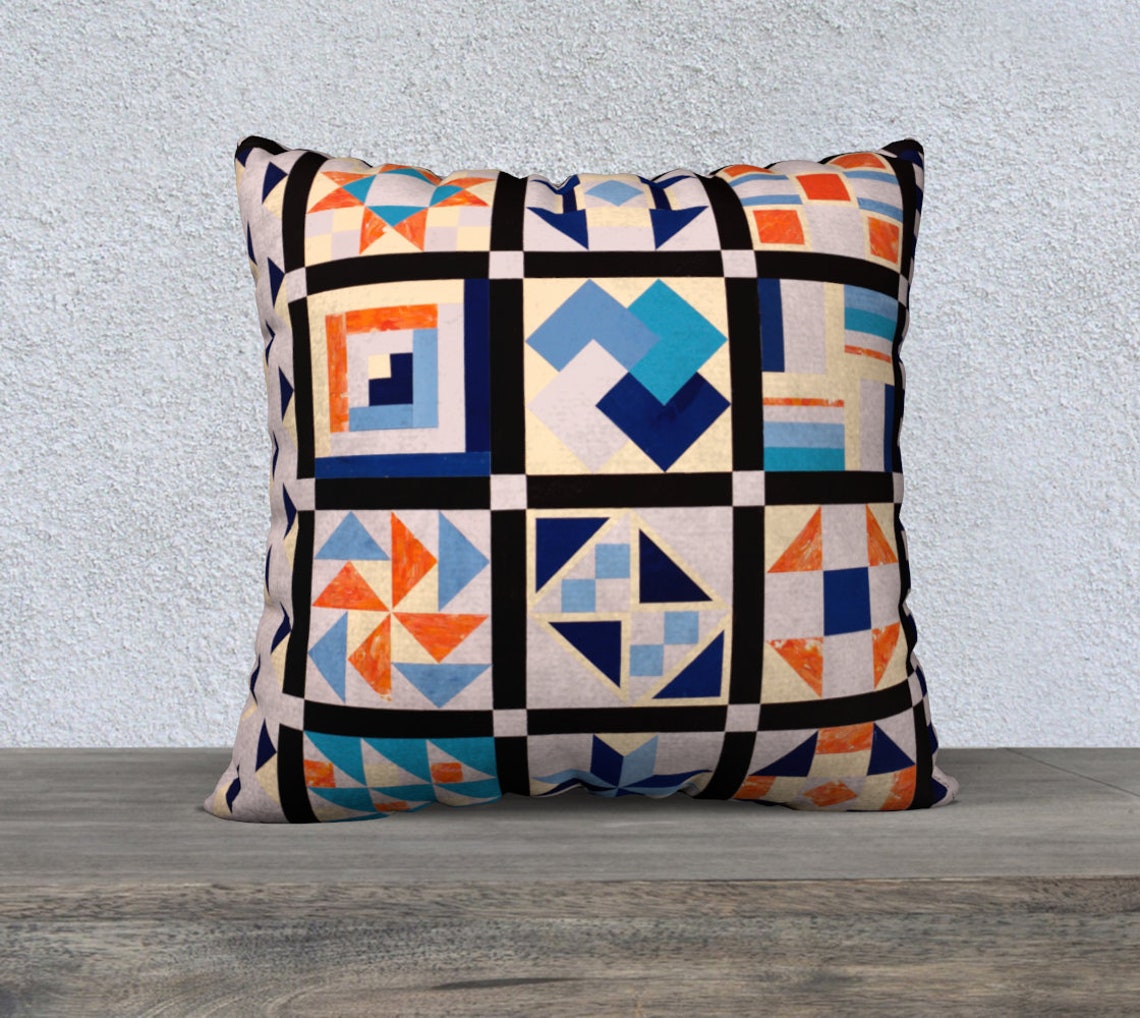 Quilt Block Sampler 22 x 22 pillow cover with quilt block Etsy