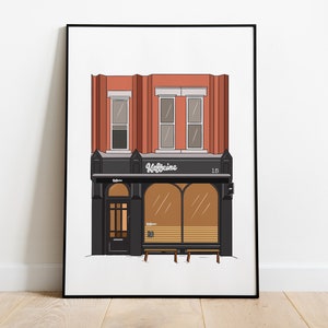 Kaffeine Illustration Poster - Soho West London - A4 6x4 print