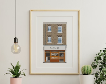 Pavilion Bakery Print Illustration Poster - Broadway Market East London