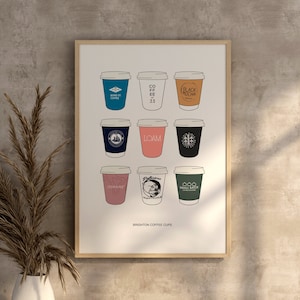 Brighton Kaffeetassen - Print Illustration Poster