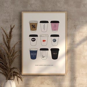 Soho & Covent Garden Coffee Cups - London Illustration Poster