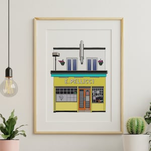 E Pellicci Cafe Print Illustration Poster - Bethnal Green East London Print