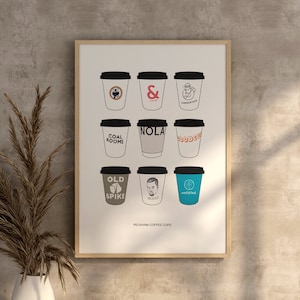 Peckham Coffee Cups - South London Illustration Poster