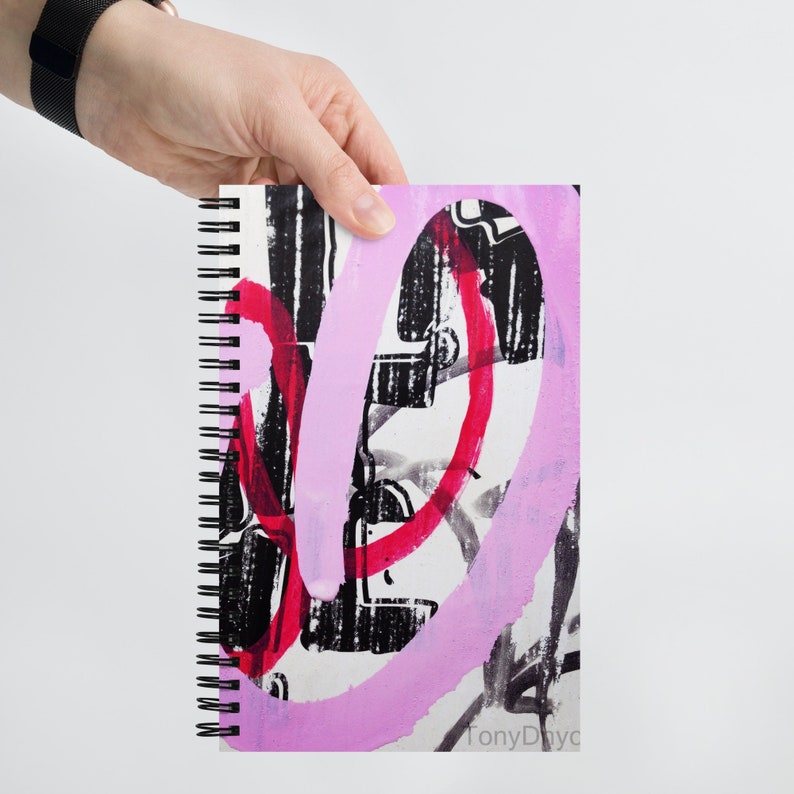 Graffiti Print Spiral Notebook, All-over Printed Dot Paper Journal ...