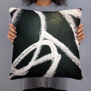 Urban Graffiti Photo Print Throw Pillow - 18 Inch Square Accent Cushion for Modern Home Decor