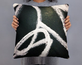 Urban Graffiti Photo Print Throw Pillow - 18 Inch Square Accent Cushion for Modern Home Decor