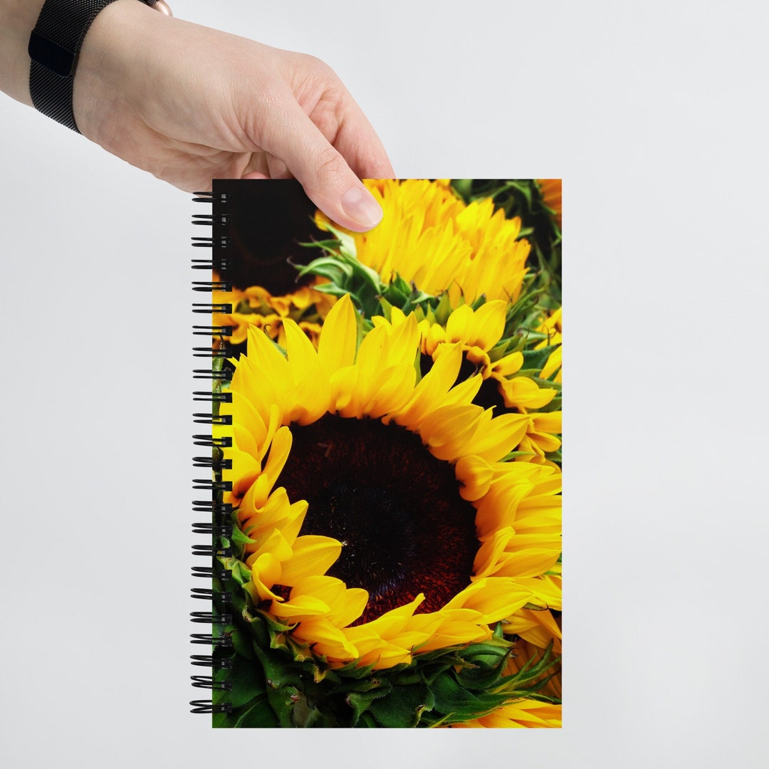 Sunflower Spiral Notebook: Floral Dot Paper Journal - Etsy