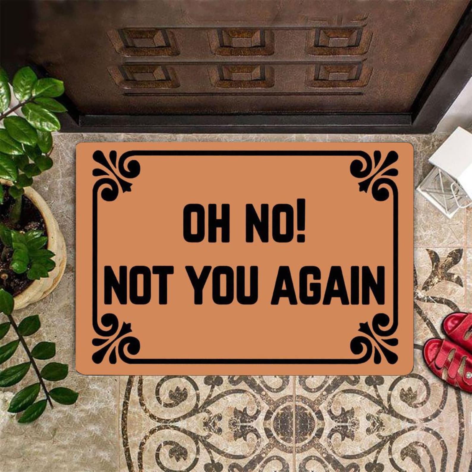 Fun Doormat Oh No Not You Again Doormat Funny Front Doormat Etsy