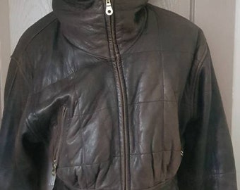 Rare, luxuriant, chic &#39;streetwear&#39;, designer leather flying jacket/blouson style from renowned &#39;Studio Andrew Marc from Tannery West&#39; label