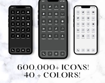 600000+ Minimal High Resolution iOS Icons Pack Mega Bundle | iPhone IOS 15/16 App Aesthetic | 15/16 Phone Home Screen Widget