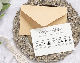 Minimalist Wedding Itinerary Timeline Template (Digital Download)