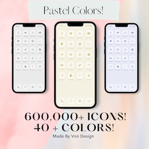 600000+ Pastel High Resolution iOS Icons Pack Mega Bundle | iPhone IOS 14/15 App Aesthetic | IOS14/15 Phone Home Screen Widget