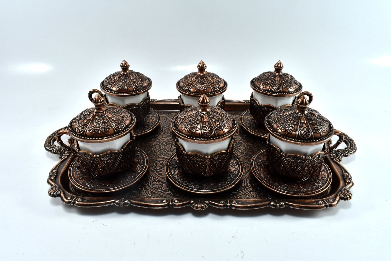 Arabic Qawa Cups Arabic Coffee Set Espresso Set Copper Etsy