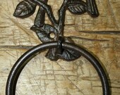 Cast Iron Antique Style BLUEBIRD Door Knocker TOWEL RING Holder Bird