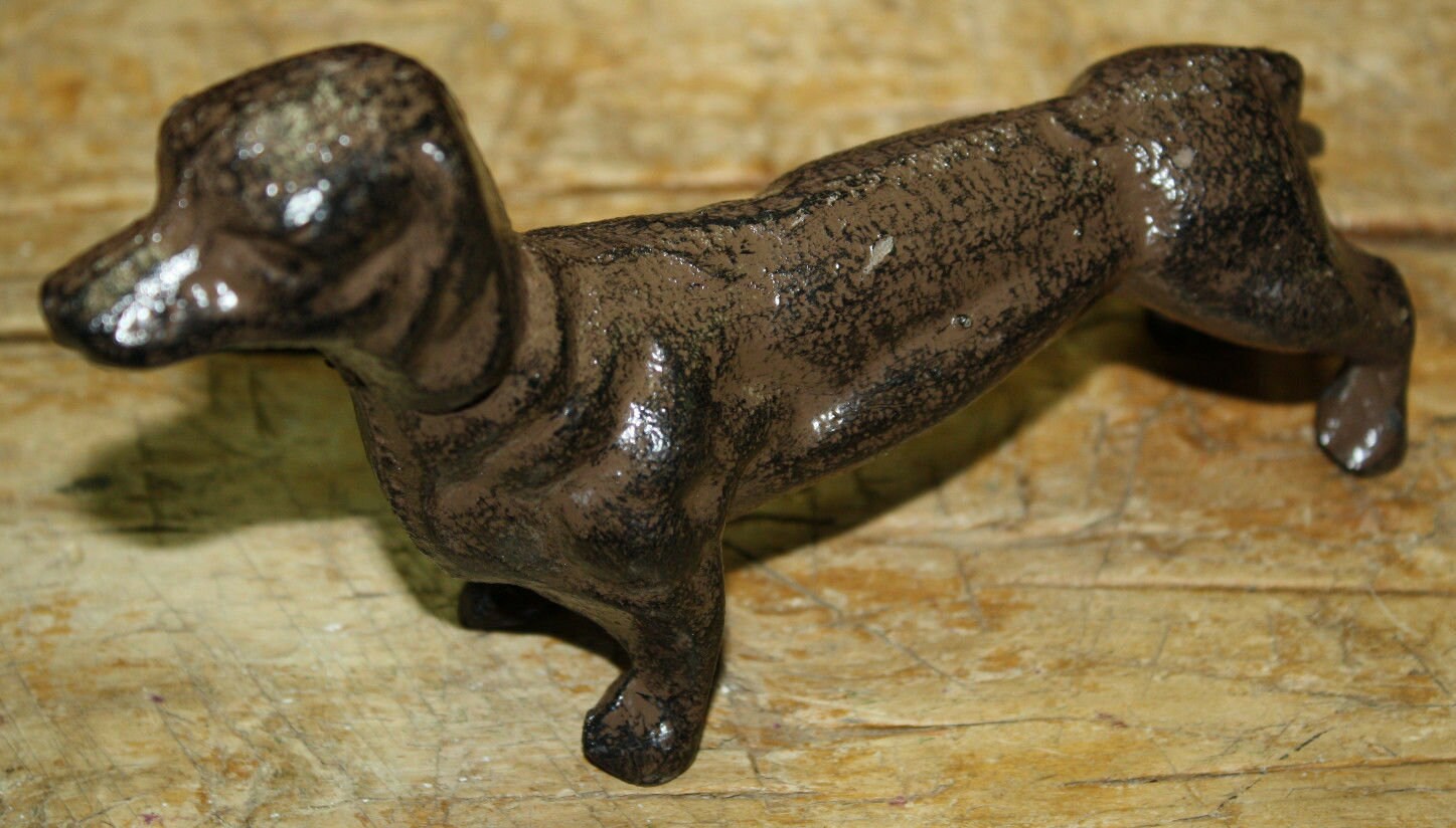 1 Cast Iron Dachshund Weiner Dog Doorstop Statue Paper Weight Etsy