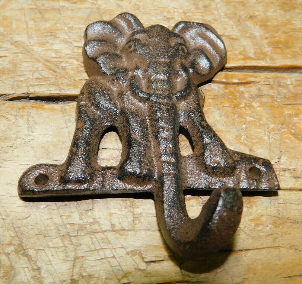 Cast Iron ELEPHANT Towel Hanger Coat Hat Hooks Key Rack Hook Etsy