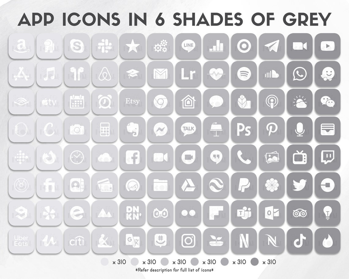 Minimalist Light Grey iPhone Ios 14 Ios 15 App Icons Pack Grey