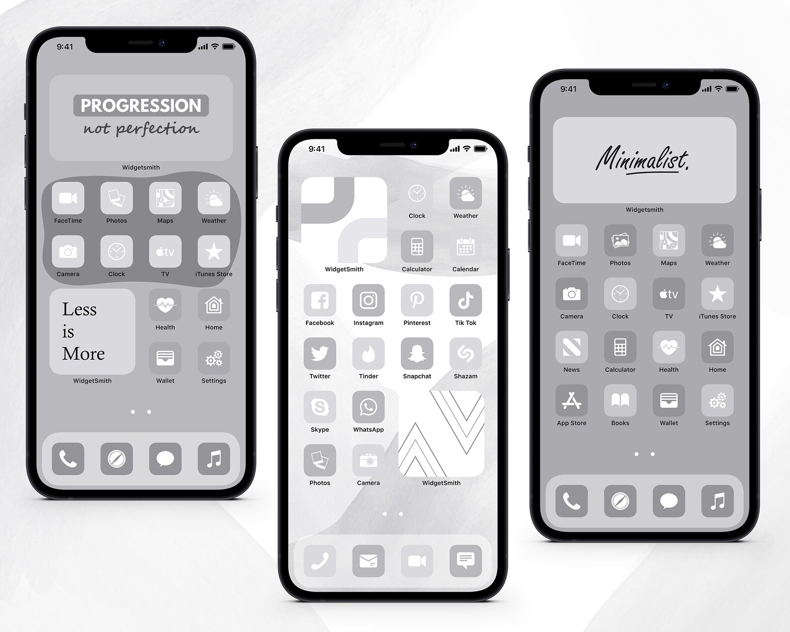 Minimalist Light Grey iPhone Ios 14 Ios 15 App Icons Pack Grey