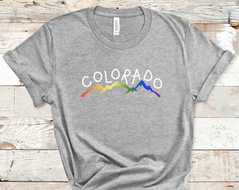 Rainbow Colorado Mountains Gay Ski LGBTQ Shirt Gay Ski Week T Shirt Ski Week Clothing LGBT shirt Ski Clothing Pride Shirt Gay Shirt
