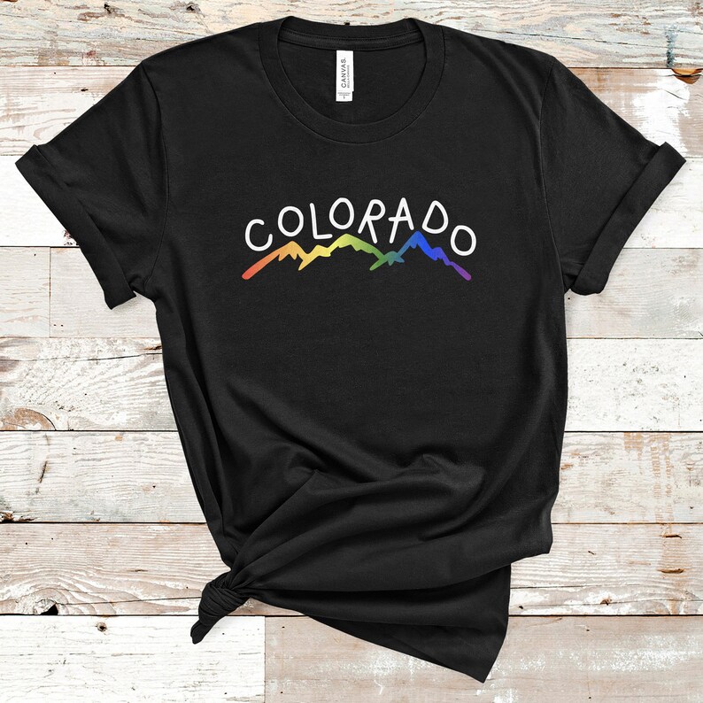 Rainbow Colorado Mountains Gay Ski LGBTQ Shirt Gay Ski Week T Shirt Ski Week Clothing LGBT shirt Ski Clothing Pride Shirt Gay Shirt