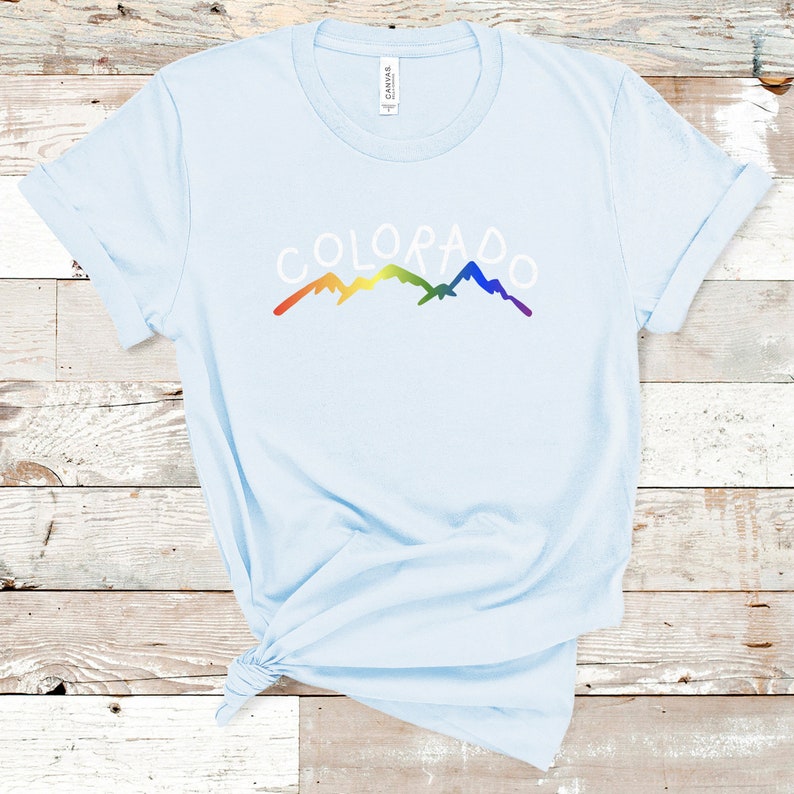 Rainbow Colorado Mountains Gay Ski LGBTQ Shirt Gay Ski Week T Shirt Ski Week Clothing LGBT shirt Ski Clothing Pride Shirt Gay Shirt