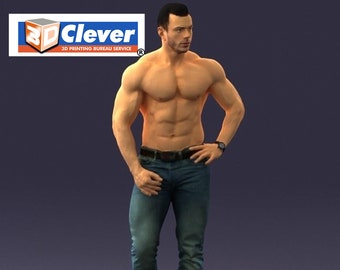 Highly-detailed Model Figure of a Fit Man 35mm tall scale of  1:48 Scale O Gauge