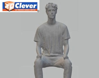 Highly-detailed Model figure of a Young Man sitting G Gauge made by 3Dclever (70mm) 1:24 Scale