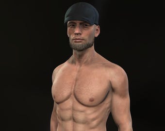 This is a highly-detailed figure of a Muscle man(35mm high) 0 Gauge 1:48 Scale