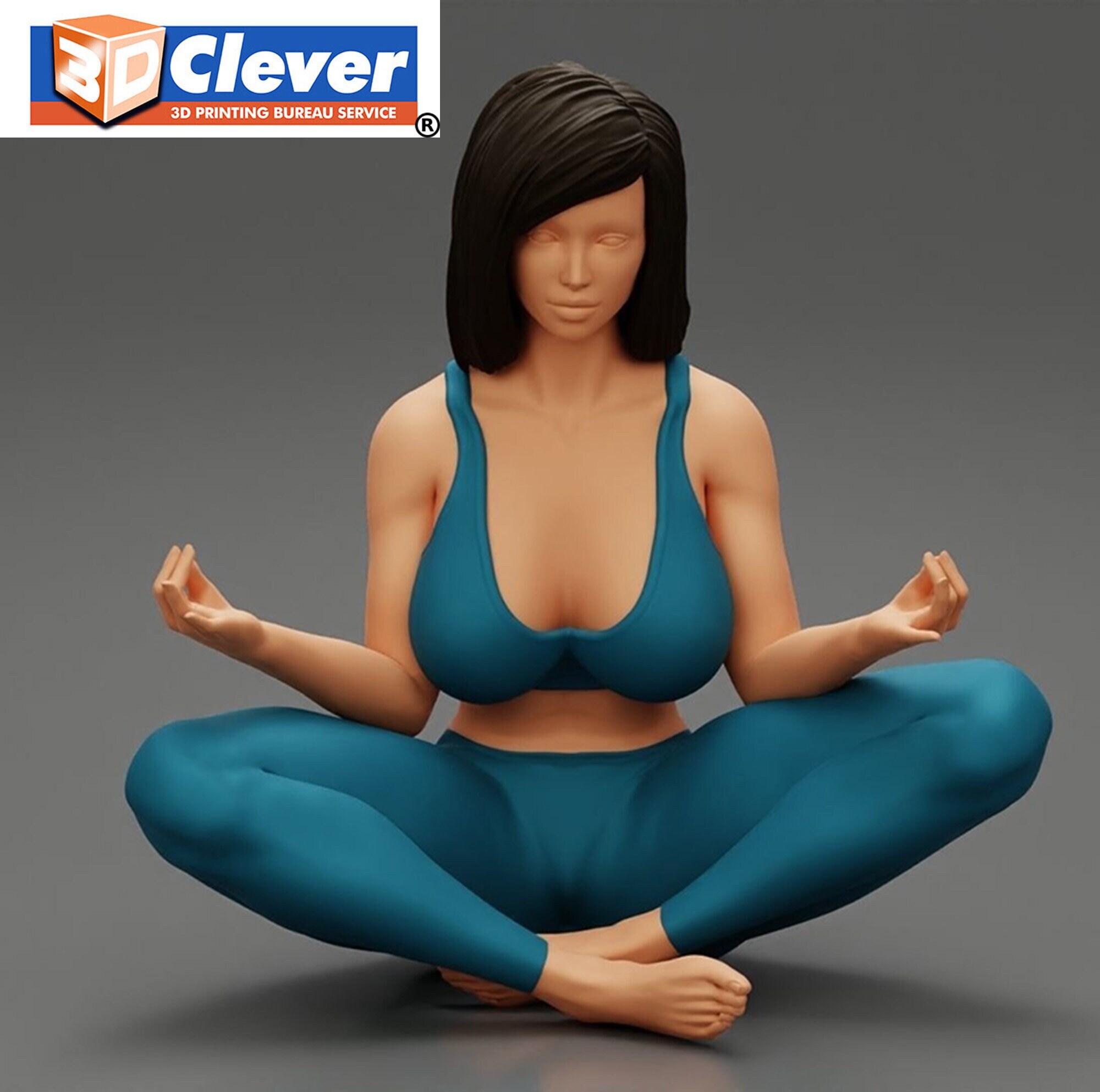 Model figure of  Women in a Yoga Pose 25 mm high 1:76 scale, made by 3dclever  00 Scale