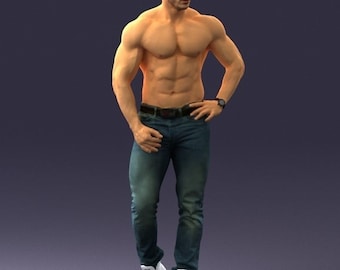 35mm Fit Man Model Figure, 1:48 Scale (Unpainted)
