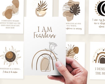 Manifestationskarten | Positive Tägliche Affirmation | Motivationskarten | Druckbare Karten | Druckbare Boho Tägliche Affirmation Karten |