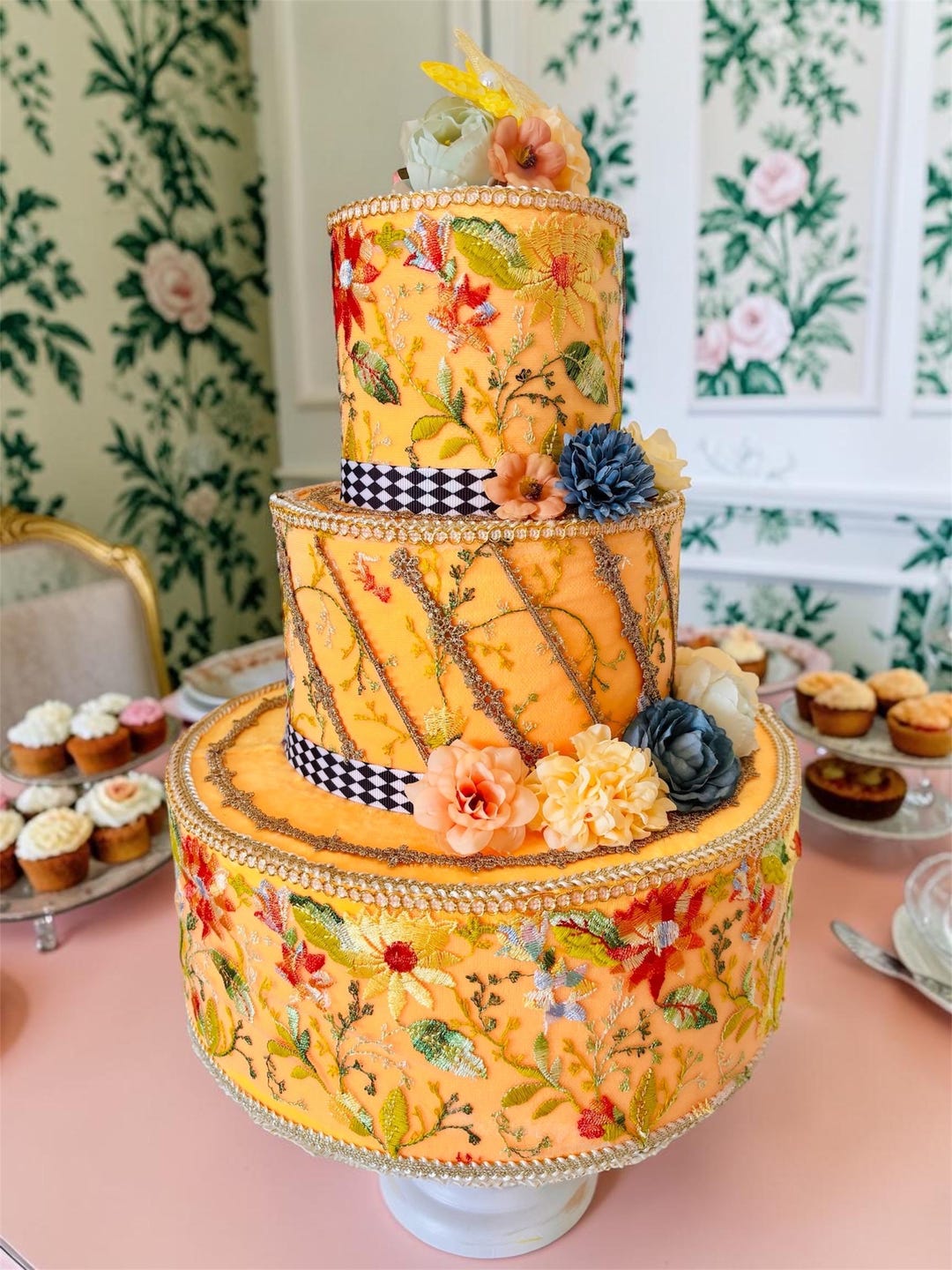 Unique Handmade Spring Regency Style Textile Decorative Cake, Wedding ...