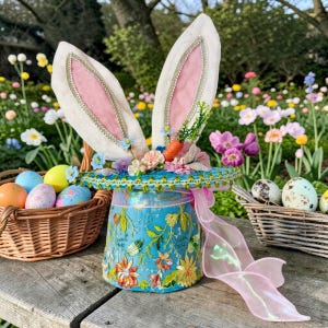 Könnte beinhalten: Ein Set aus drei Keramikbechern mit einer gesprenkelten, cremefarbenen Glasur. Jeder Becher hat ein anderes handgemaltes Design: ein blaues und grünes Blatt, eine gelbe Blume und eine rote Beere. Die Becher haben eine einfache, abgerundete Form und einen bequemen Griff.