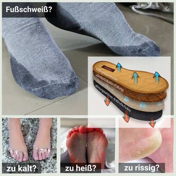 6er Vorteilspack CINNEA Zimtsohlen wirksam gegen Fußschweiß & Fußgeruch - rein biologisch - formstabil und extra dünn