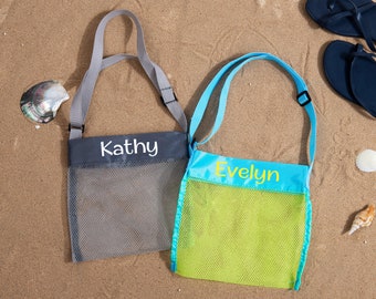 Shell Bag Vinyl Mesh Bag Sea Shell Bag Sand Free Tote Bag Sea Glass Collecting Tote Shell Collecting Bag Mini Beach Bag Seashell Bag