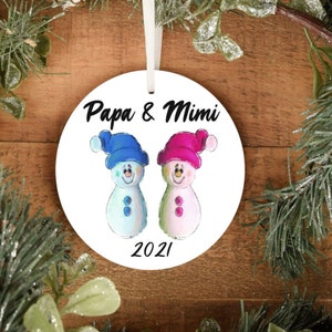 Papa & Mimi Christmas ornament, Merry Christmas, keepsake, Christmas ornament, ceramic ornament, papa gifts, personalized ornament,