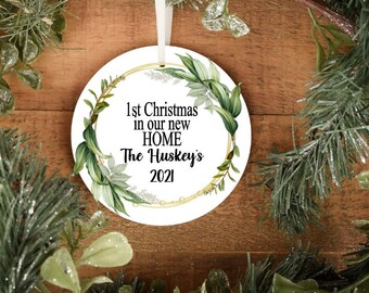 Merry Christmas, keepsake, Christmas ornament, ceramic ornament, sublimation, personalized ornament, new home ornament, 1st christmas home