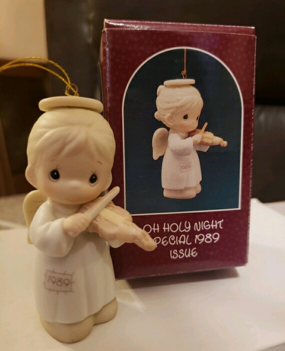 Precious Moments Oh Holy Night Angel Violin Ornament Etsy